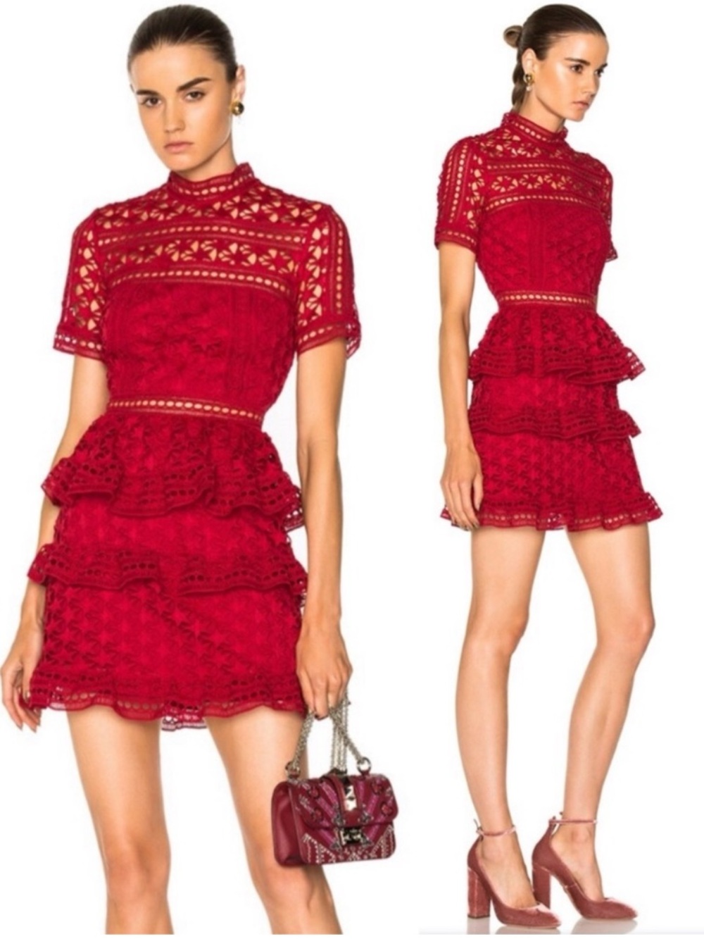 Self-Portrait red star Lace Mini
Dress 6